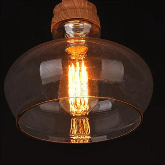 Creative Nordic Wood Single Head Hanging Lights E27 Led Pendant Lamp For Kitchen Living Room