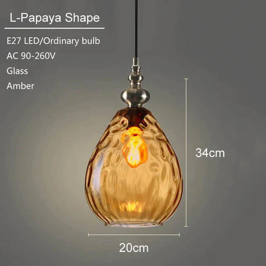 Modern Creative Europe Glass Pendant Light Led E27 With 3 Colors For Bedroom/Restaurant/Living