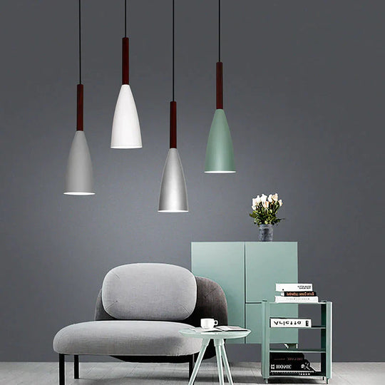 Nordic Minimalism Droplight E27 Aluminum Wood Pendant Lights Home Restaurant Decor Lighting Lamp