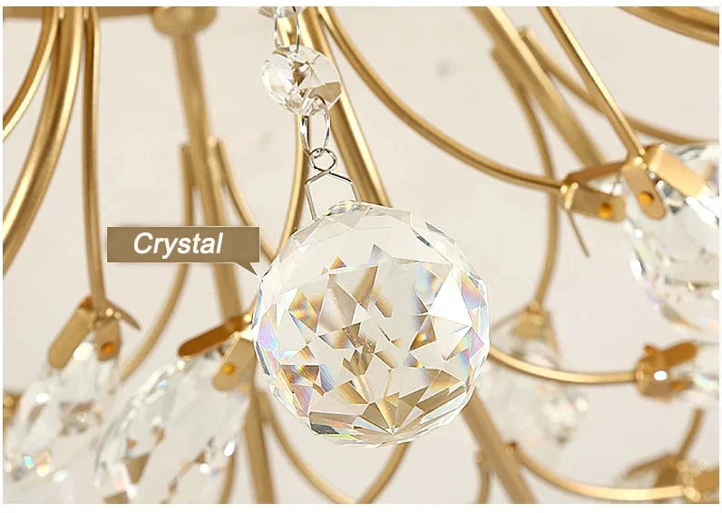Vintage Led Ceiling Light Crystal Lamp For Living Room Loft