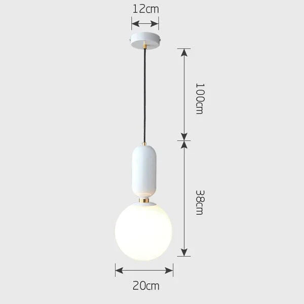 Nordic Led Pendant Lights Frosted Glass Industrial Handin Lamp Modern Bedroom Hanglamp Living Room