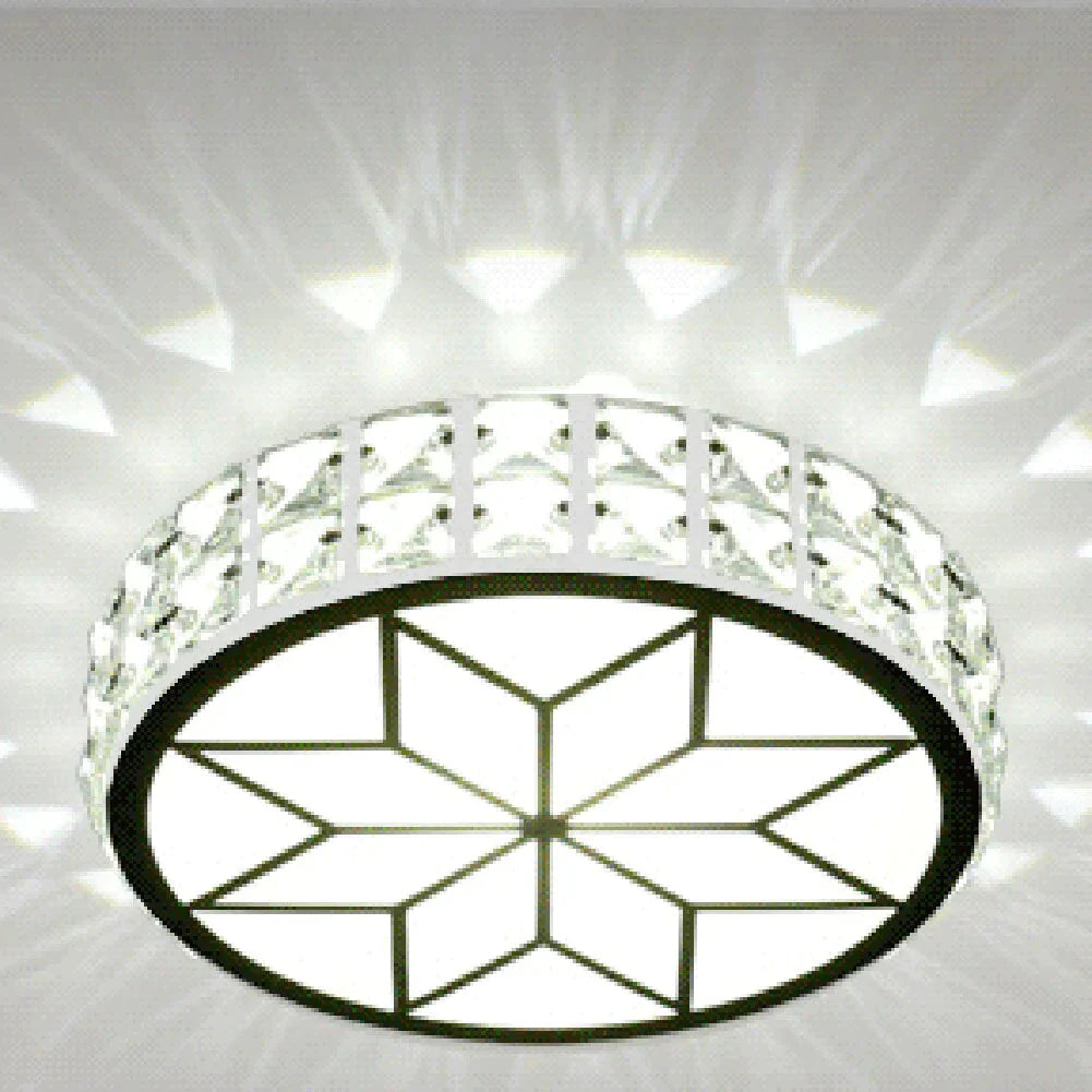 Modern Metal Crystal Ceiling Lamp For Hallway Dinning Room 6W/12W Glass Lampshade Round Aisle