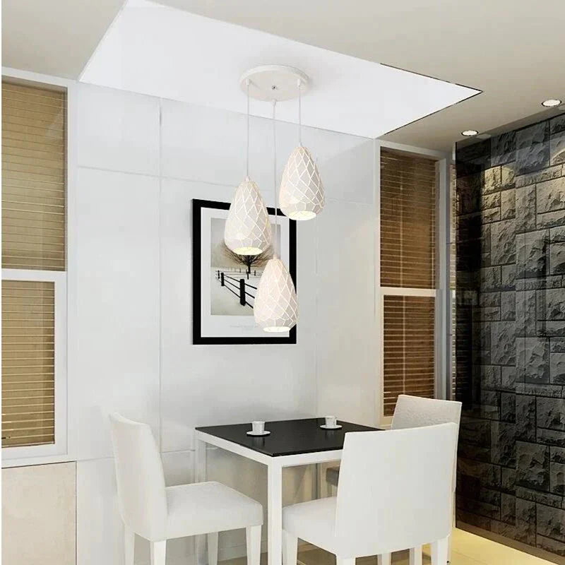 Set Of 3 Modern Led Pendant Lights Square Round Kitchen Island Lamps Dining Living Room Drop