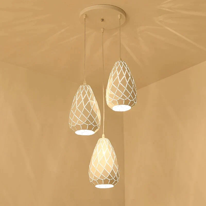 Set Of 3 Modern Led Pendant Lights Square Round Kitchen Island Lamps Dining Living Room Drop
