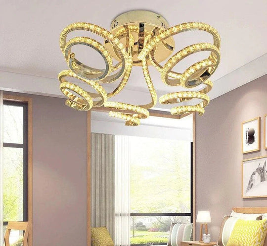 Modern Creative Wreath Led Crystal Pendant Lights Lamparas De Techo Cristal Indoor Lighting For