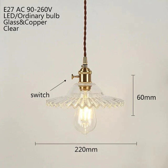 Europe Retro Novelty Glass&amp;Iron Pendant Light Led E27 With 5 Colors For Bedroom/Living