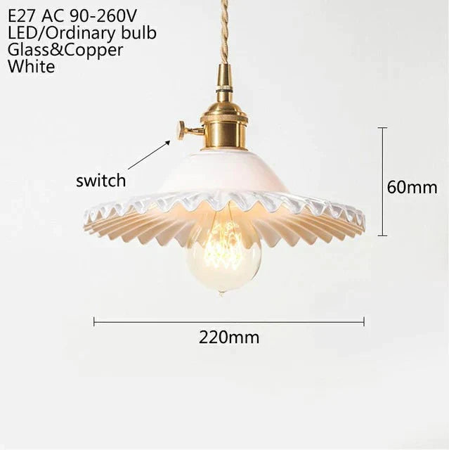 Europe Retro Novelty Glass&amp;Iron Pendant Light Led E27 With 5 Colors For Bedroom/Living