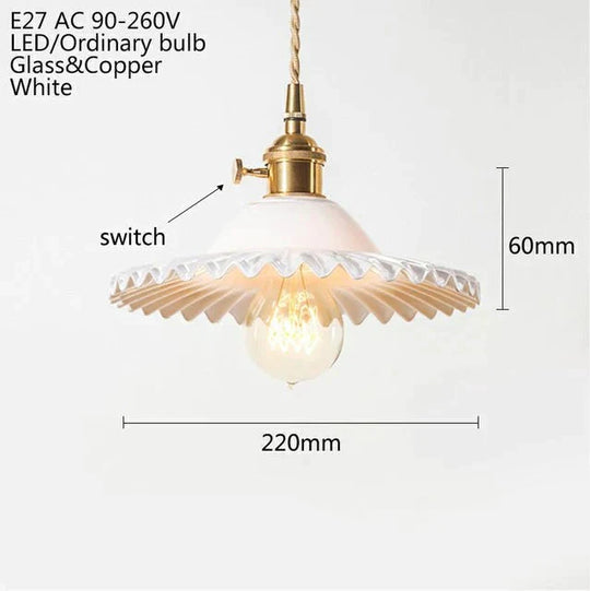 Europe Retro Novelty Glass&amp;Iron Pendant Light Led E27 With 5 Colors For Bedroom/Living