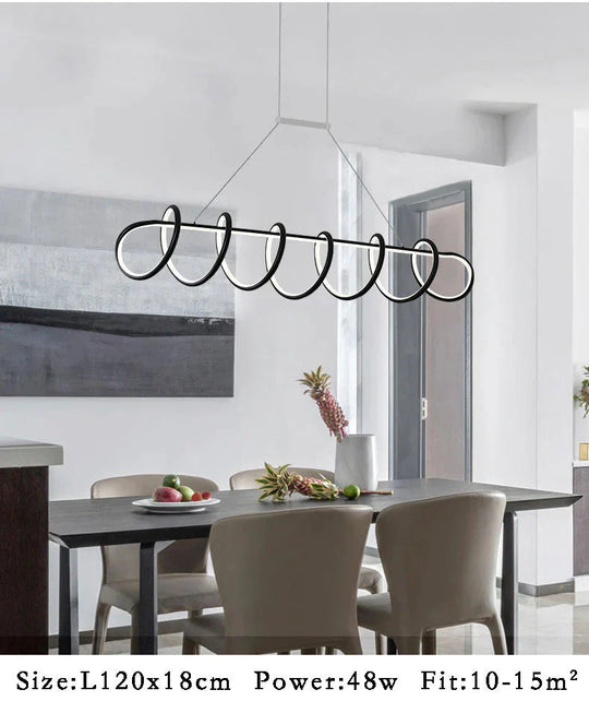 Black&amp;White Modern Led Pendant Light For Living Room Dining Kitchen Ceiling Mounted Lamp Led Lamp