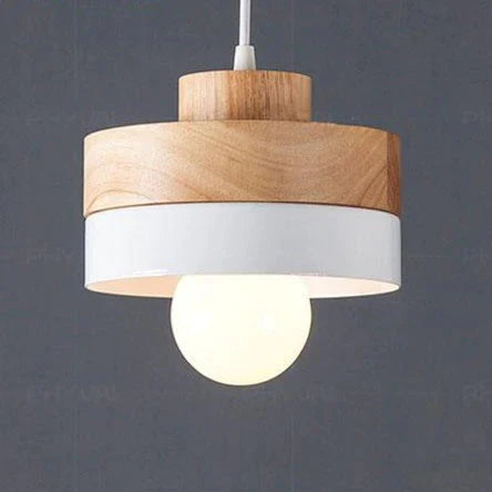 Wooden Nordic Pendant Lights For Home Lighting Modern Hanging Lamp Aluminum Lampshade Led Bulb