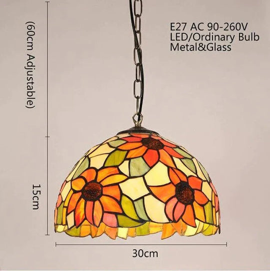 Art Deco Pastoral Modern Glass Pendant Light Led E27 Europe Vintage Hanging Lamp For Living Room