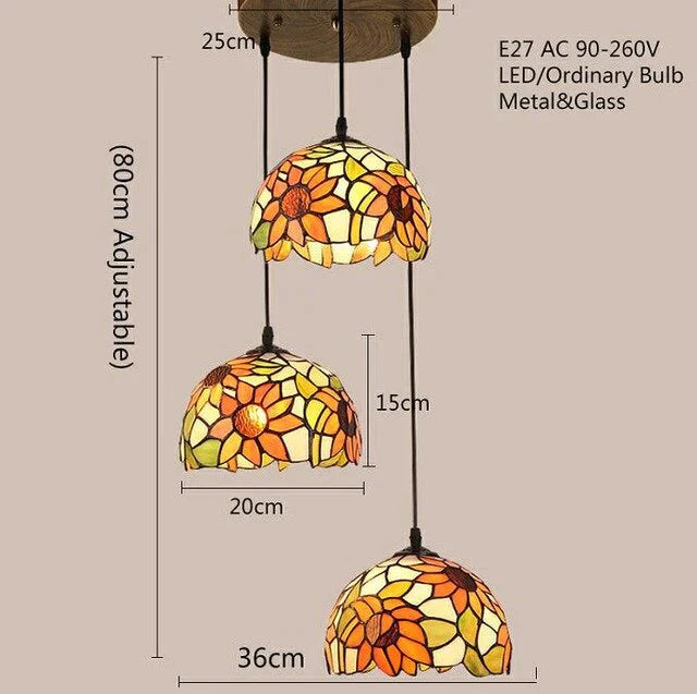 Art Deco Pastoral Modern Glass Pendant Light Led E27 Europe Vintage Hanging Lamp For Living Room