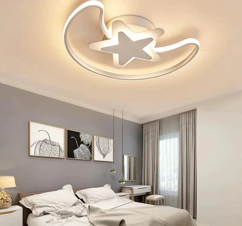 Acrylic Kids Led Ceiling Lights For Study Room Moon Stars Lightin Fixtures Lampe Plafond Home 10 -