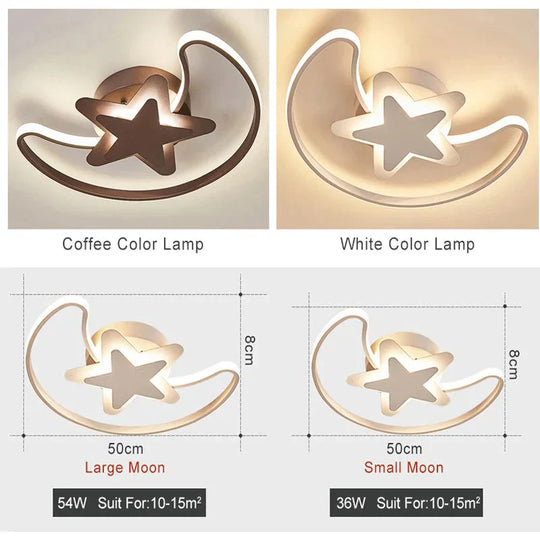 Acrylic Kids Led Ceiling Lights For Study Room Moon Stars Lightin Fixtures Lampe Plafond Home 10 -