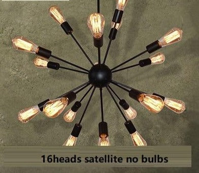 Vintage Industrial Loft Pendant Light 8/12/16/18 Heads Sputnik Lamp Restaurant Bar Lights 16Heads