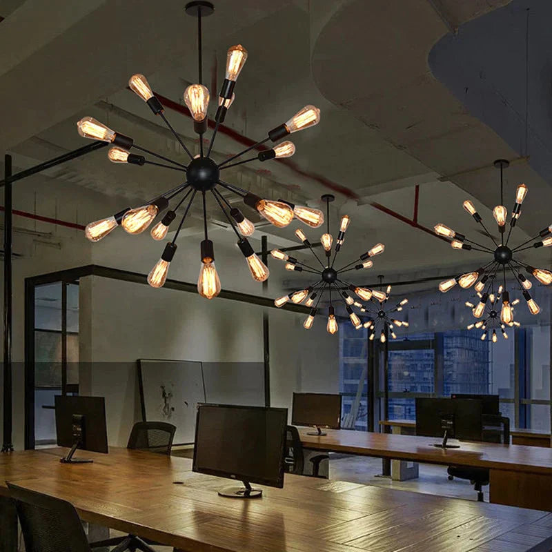 Vintage Industrial Loft Pendant Light 8/12/16/18 Heads Sputnik Lamp Restaurant Bar Lights