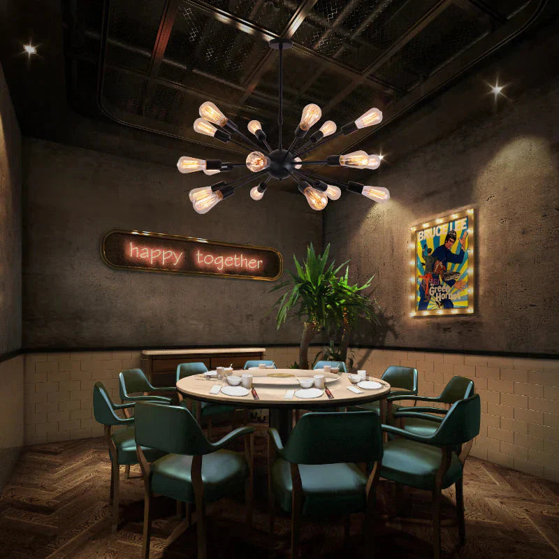 Vintage Industrial Loft Pendant Light 8/12/16/18 Heads Sputnik Lamp Restaurant Bar Lights