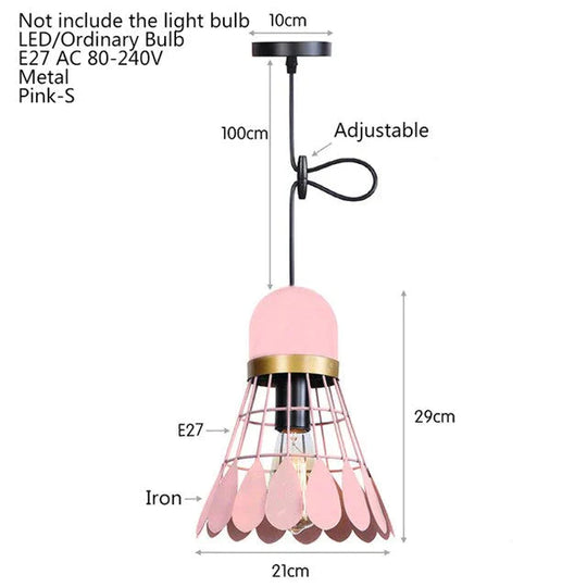 Noridic Modern Colorful Iron Pendant Light Led E27 Industrail Loft Hanging Lamp For Parlor