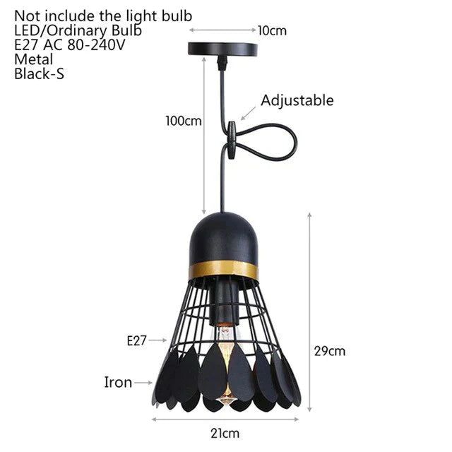 Noridic Modern Colorful Iron Pendant Light Led E27 Industrail Loft Hanging Lamp For Parlor