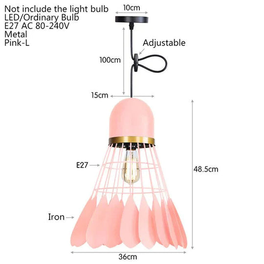Noridic Modern Colorful Iron Pendant Light Led E27 Industrail Loft Hanging Lamp For Parlor