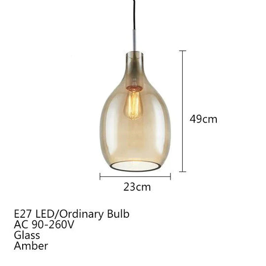 Nordic Loft Glass Pendant Light Led E27 Home Deco Modern Hanging Lamp For Bedroom Living Room