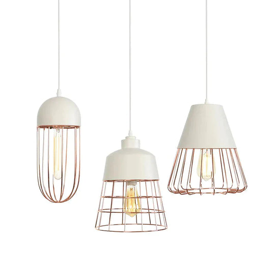 American Creative Simple Pendant Light E27 Led Rose Gold Hanging Lamp For Living Room Bedroom Study
