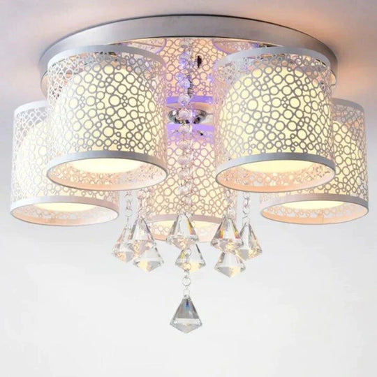 New Round Led Crystal Pendant Light For Living Room Indoor Lamp With Remote Controlled Luminaria
