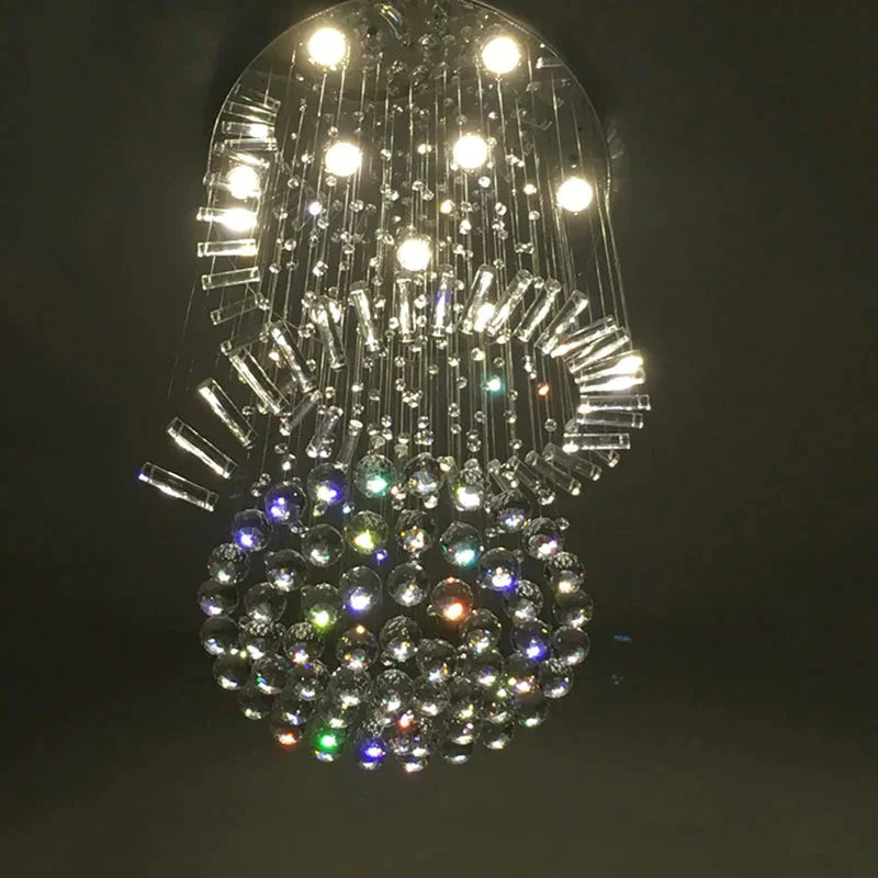 Modern Crystal Loft Traditional Chandelier Art Deco With Gu10 9 Lights For Living Room Bedroom