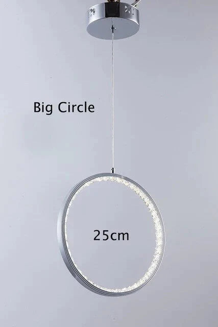 Crystal Rings Led Pendant Light Fixture For Indoor Lamp Lamparas De Techo Surface Mounting Bedroom