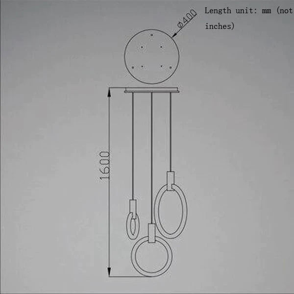 Led Nordic Wooden Iron Acryl Rings Diy Lamp Light.pendant Lights.pendant Lamp.pendant Light For