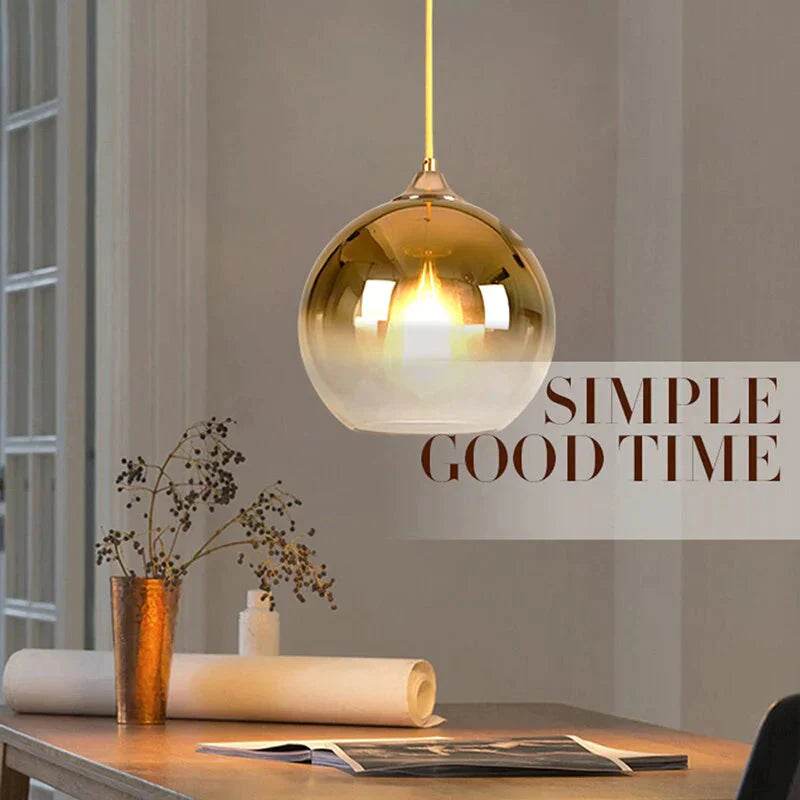 Modern Creative Personality Ball Glass E27 Led Pendant Lamp For Dining Room Living Bedroom Study