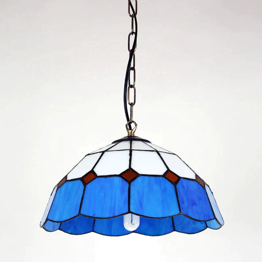 Pastoral Loft Modern Blue Glass Pendant Light Led E27 Art Deco Vintage Hanging Lamp For Living Room