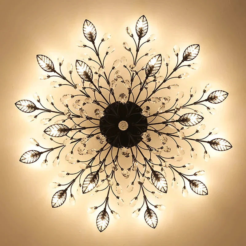 Vintage Led Ceiling Light Crystal Lamp For Living Room Loft