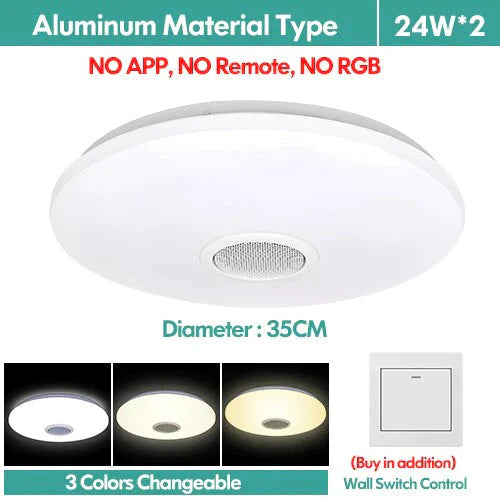 Led Ceiling Light Bluetooth And Music With Colourful Dimmer Rgb Remote Control For Living Room