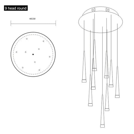 Modern Led Pendant Lights Fixture For Dining Room Aluminum Hardware Hanging Lamp Lighting