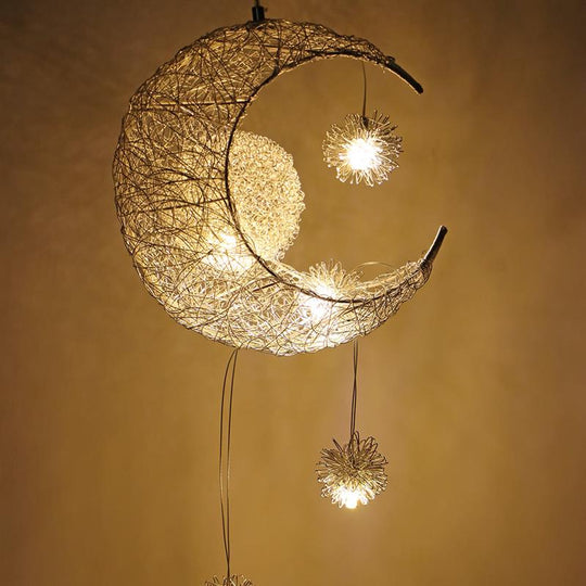 Ceiling Lamps Modern Pendant Led Moon Star Chandelier Children Bedroom Hanging Lamp Christmas