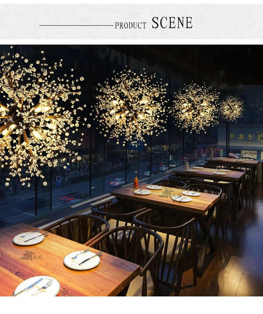 Dandelion Fireworks Modern Pendant Ceiling Lamps Loft For The Kitchen Led Lights Hanglamp Hanging