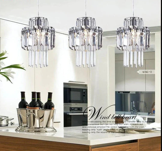 Creative Crystal Led Chandelier Pendant Lamp E14 Industrial Lustre Lamps For Kitchen Decorative