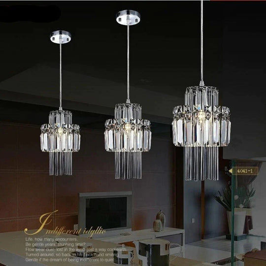 Creative Crystal Led Chandelier Pendant Lamp E14 Industrial Lustre Lamps For Kitchen Decorative
