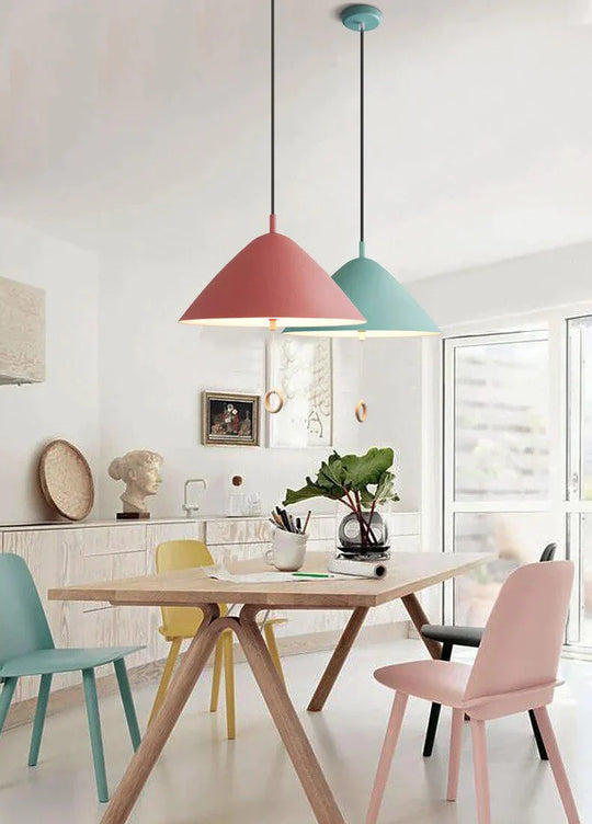 Colorful Bedside Pendant Light Pull Control Kitchen Lighting Fixture Hanging Lamp Modern Nordic