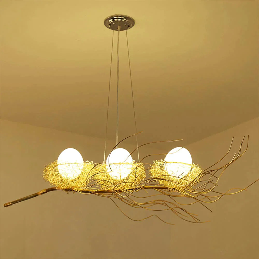 Led Bird Nest Modern Gold Ceiling Chandelier Vintage Oriental Industrial Nordic Lustre Lamp For