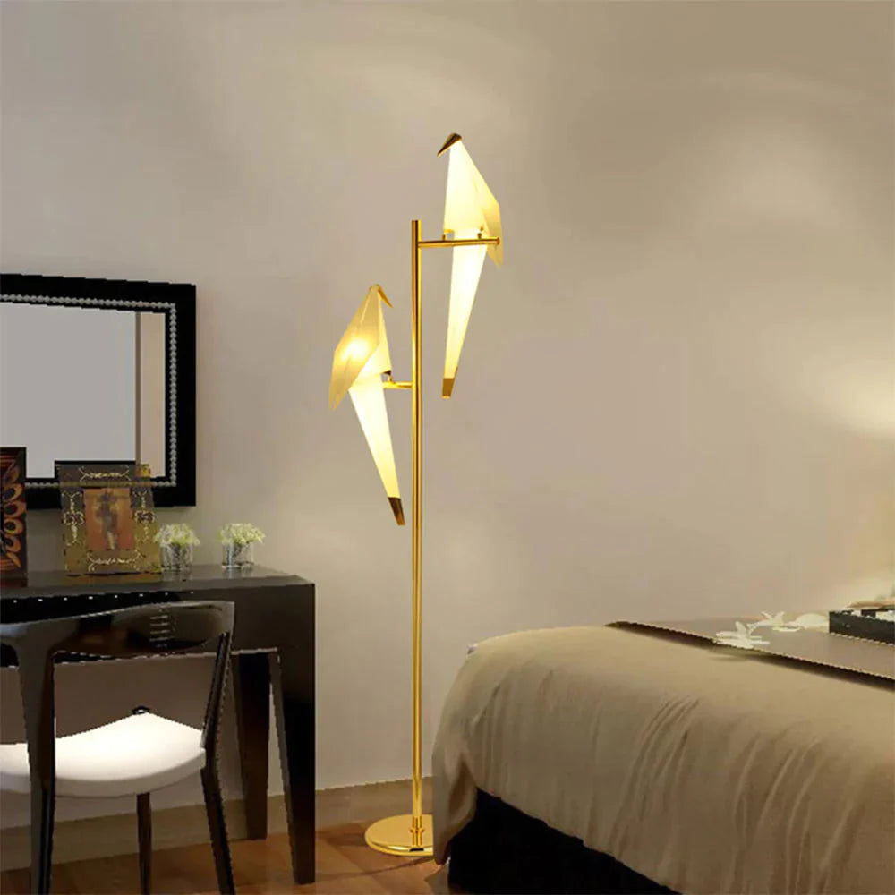 Modern Paper Crane Metal Vintage Chandelier Hanging Light Restaurant Living Dining Children’s