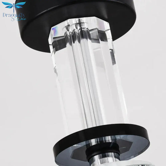 Rectangle - Cut Crystal Sputnik Chandelier Modernism 3/6/8 Lights Black Ceiling Light Fixture