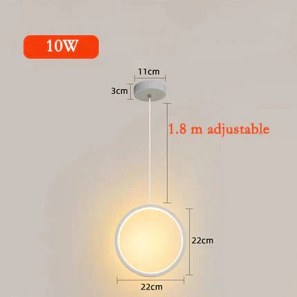 Ring Pendant Light Minimalist /Creative /Personality Bedroom Bedside Led Lights Long Line Hanging