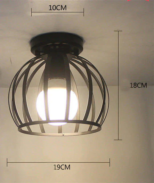 Scarlett - Vintage Industrial Iron Cage Led Ceiling Lights 4