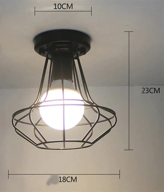 Scarlett - Vintage Industrial Iron Cage Led Ceiling Lights