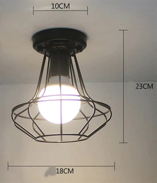 Scarlett - Vintage Industrial Iron Cage Led Ceiling Lights