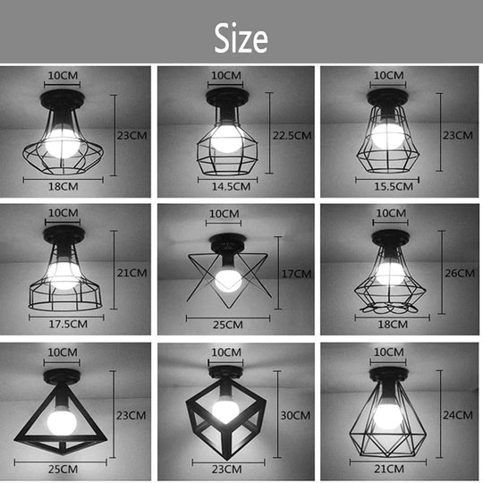 Scarlett - Vintage Industrial Iron Cage Led Ceiling Lights