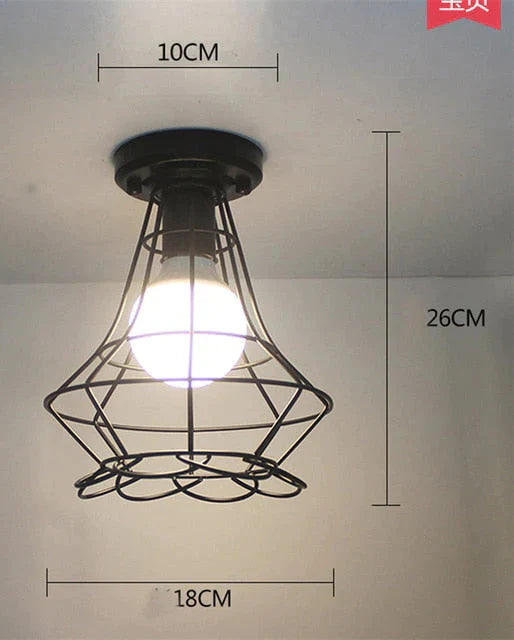 Scarlett - Vintage Industrial Iron Cage Led Ceiling Lights