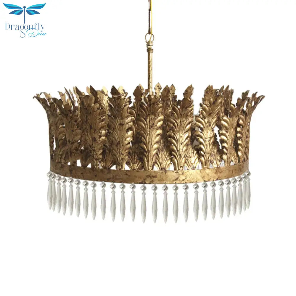 Seaweed Restaurant Ceiling Chandelier Traditional Clear Crystal Glass 3/6/8 Heads Brass Hanging